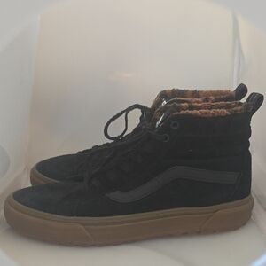Vans Black and Brown Fur-Lined Boots